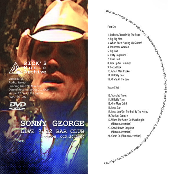 Sonny George OCT 20 dvd
